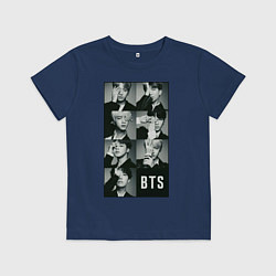 Футболка хлопковая детская BTS, цвет: тёмно-синий