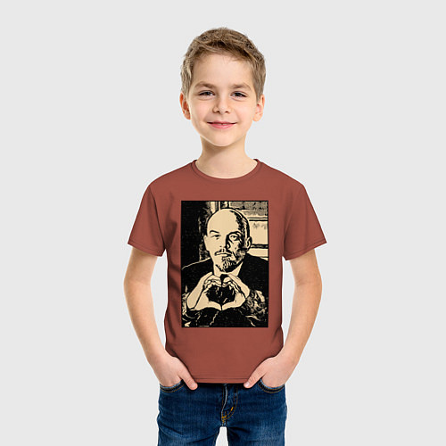 Детская футболка Ленин Oko / Кирпичный – фото 3