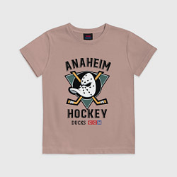 Футболка хлопковая детская ANAHEIM DUCKS, цвет: пыльно-розовый