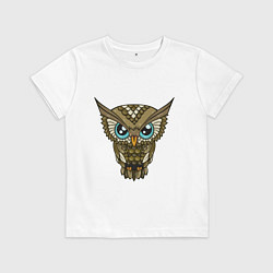 Футболка хлопковая детская Милая сова, цвет: белый
