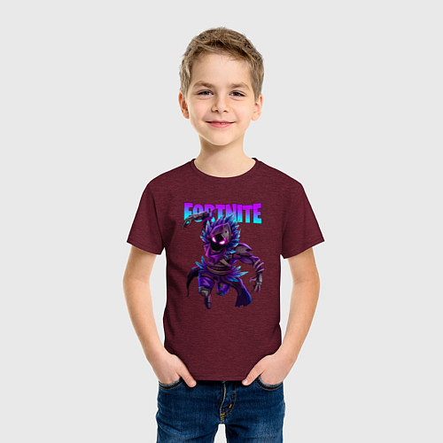 Детская футболка FORTNITE RAVEN / Меланж-бордовый – фото 3