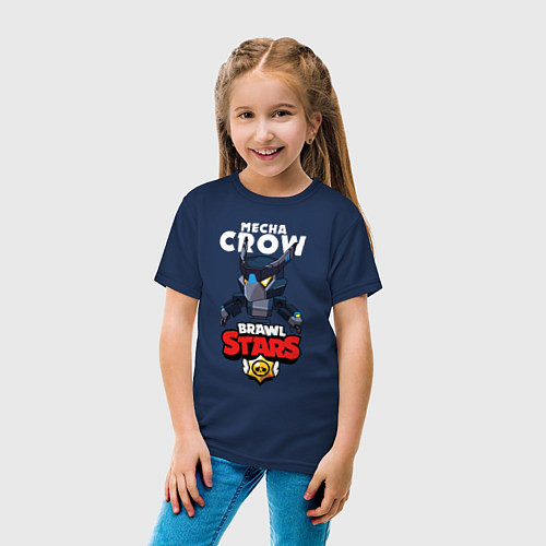 Детская футболка B S MECHA CROW / Тёмно-синий – фото 4