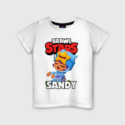 Футболка хлопковая детская BRAWL STARS SANDY, цвет: белый