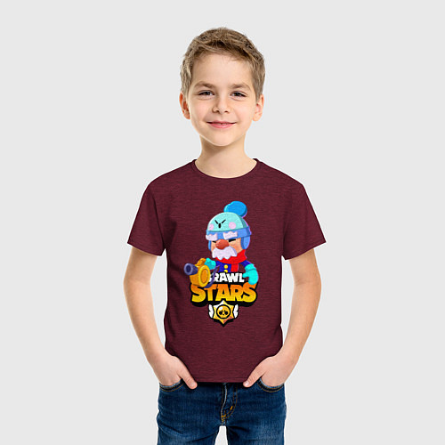 Детская футболка BRAWL STARS GALE / Меланж-бордовый – фото 3