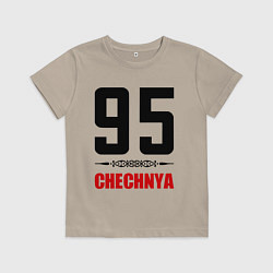 Футболка хлопковая детская 95 Chechnya, цвет: миндальный