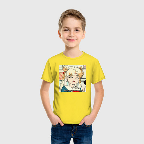 Детская футболка Еда Делает Меня Счастливой! SM / Желтый – фото 3