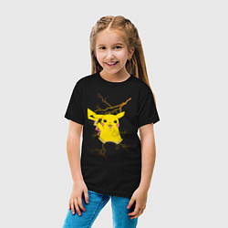 Футболка хлопковая детская Pikachu, цвет: черный — фото 2