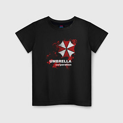 Футболка хлопковая детская Umbrella, цвет: черный