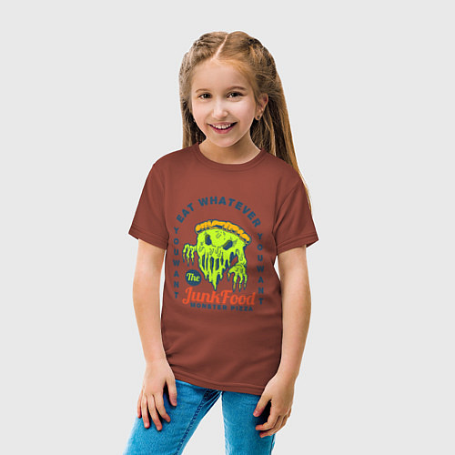 Детская футболка Monster Pizza / Кирпичный – фото 4