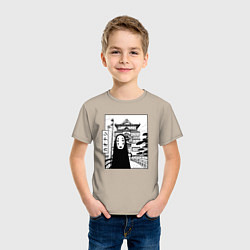 Футболка хлопковая детская No-Face Spirited Away Ghibli, цвет: миндальный — фото 2