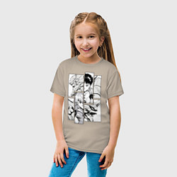 Футболка хлопковая детская Аска и Синдзи, Евангелион, цвет: миндальный — фото 2