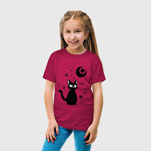 Детская футболка Jiji Cat / Маджента – фото 4