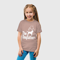 Футболка хлопковая детская The Dogfather - пародия, цвет: пыльно-розовый — фото 2