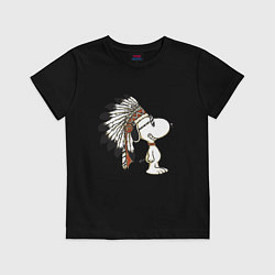 Футболка хлопковая детская Snoopy, цвет: черный