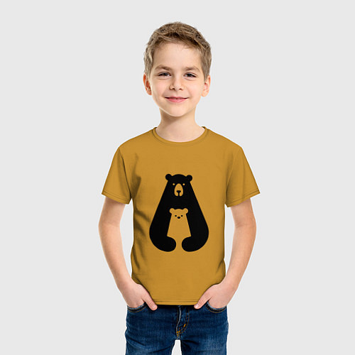 Детская футболка Медведь Z / Горчичный – фото 3