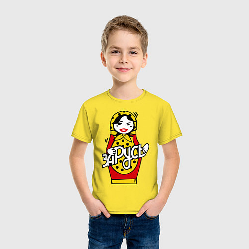 Детская футболка Матрешка за русь / Желтый – фото 3