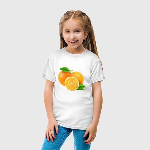 Детская футболка Апельсины / Белый – фото 4