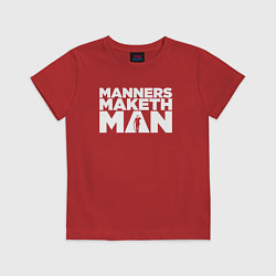Футболка хлопковая детская Manners maketh man, цвет: красный