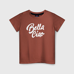 Футболка хлопковая детская Bella Ciao, цвет: кирпичный
