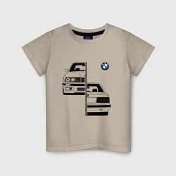 Футболка хлопковая детская BMW БМВ Z, цвет: миндальный