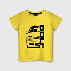 Футболка хлопковая детская Volkswagen Golf Z, цвет: желтый