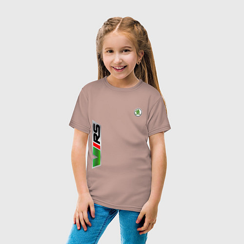 Детская футболка Skoda RS Z / Пыльно-розовый – фото 4