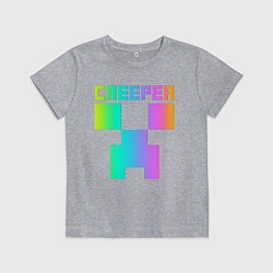 Футболка хлопковая детская MINECRAFT CREEPER, цвет: меланж