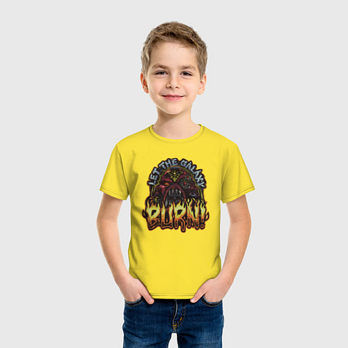 Детская футболка Lets the galaxy burn / Желтый – фото 3