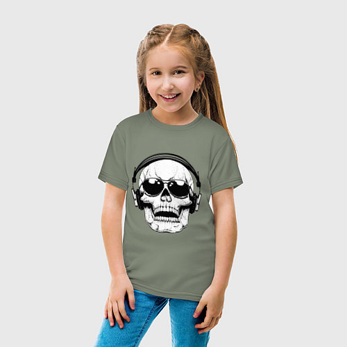 Детская футболка Skull Music lover / Авокадо – фото 4
