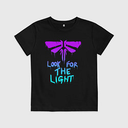 Футболка хлопковая детская ЦИКАДЫ LOOK FOR THE LIGHT, цвет: черный