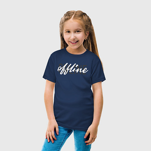 Детская футболка Offline / Тёмно-синий – фото 4