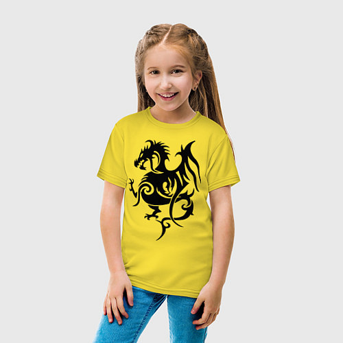 Детская футболка Геральдический дракон / Желтый – фото 4