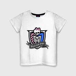 Футболка хлопковая детская MH: Monster High, цвет: белый