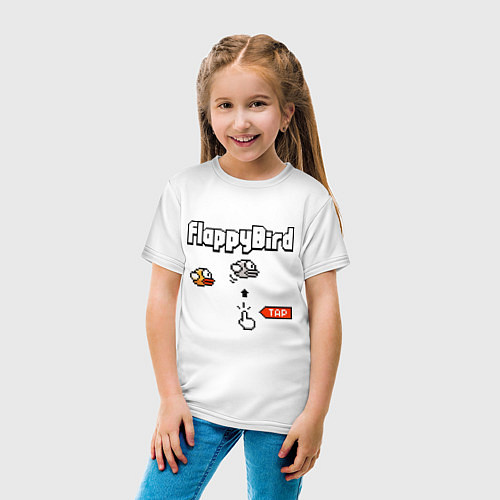 Детская футболка Flappy bird / Белый – фото 4