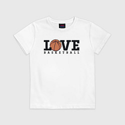 Футболка хлопковая детская Love Basketball, цвет: белый