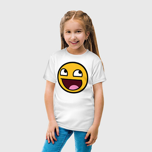 Детская футболка Смайл / Белый – фото 4