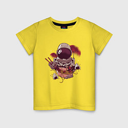 Футболка хлопковая детская Astronaut Ramen, цвет: желтый