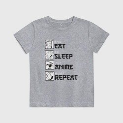 Детская футболка Eat Sleep Anime Repeat
