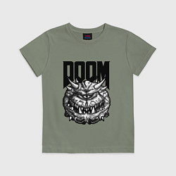 Футболка хлопковая детская КАКОДЕМОН DOOM Z, цвет: авокадо