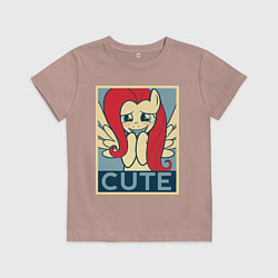 Футболка хлопковая детская Fluttershy cute, цвет: пыльно-розовый
