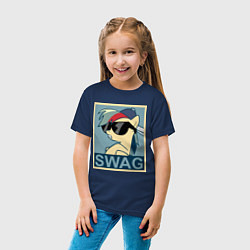 Футболка хлопковая детская Rainbow Dash swag, цвет: тёмно-синий — фото 2
