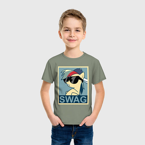 Детская футболка Rainbow Dash swag / Авокадо – фото 3