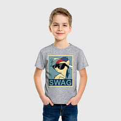 Футболка хлопковая детская Rainbow Dash swag, цвет: меланж — фото 2