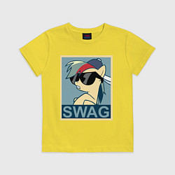 Футболка хлопковая детская Rainbow Dash swag, цвет: желтый