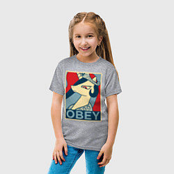 Футболка хлопковая детская Trixie OBEY, цвет: меланж — фото 2