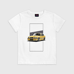 Футболка хлопковая детская BMW E36, цвет: белый