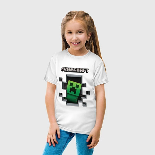Детская футболка Майнкрафт / Белый – фото 4