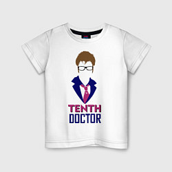Футболка хлопковая детская Tenth Doctor, цвет: белый