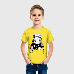 Футболка хлопковая детская Космонавт, цвет: желтый — фото 2