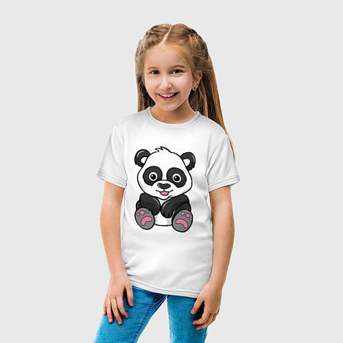 Детская футболка Панда / Белый – фото 4